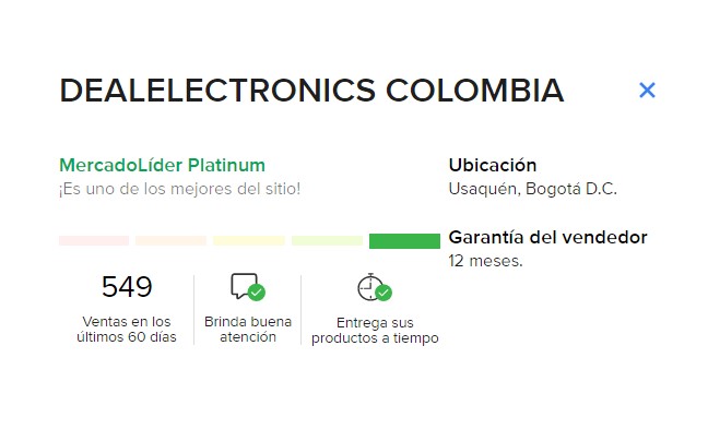 Reputación MercadoLibre Colombia